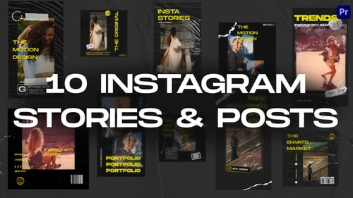 Grunge Instagram-Geschichten und -Beiträge Mogrt