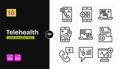 Telehealth Icons Pack | After Effects & Lottie Animation