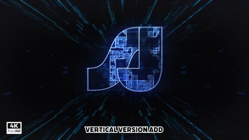 Futuristic Digital Glitch Logo Reveal Animation