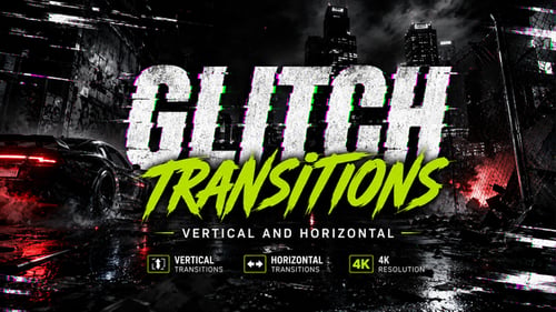 Glitch Transitions Vertical And Horizontal