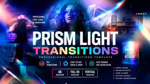 Prism Rainbow Transition Cinematic Glass Light Dispersion Pack For FCPX