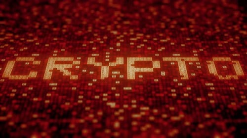 Symboles hexadécimaux sur affichage rouge Composer CRYPTO