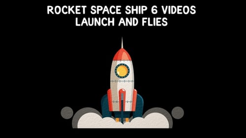 Animated Geometric Rocket Launch and Flight