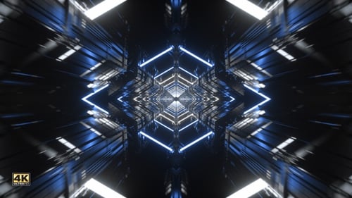 Romboid Neon Tunnel Blau