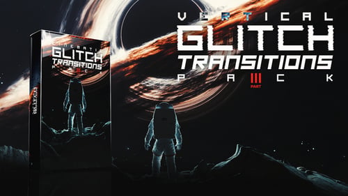 Paket mit vertikalen Glitch-Übergängen. Band 3