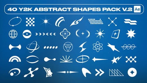 40 Y2K Abstract Shapes Pack V2 For After Effects