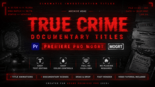 True Crime Documentary Titles - Premiere Pro MOGRT
