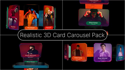 Realistic 3D Card Carousel Pack