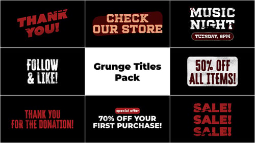 Grunge Titles Pack