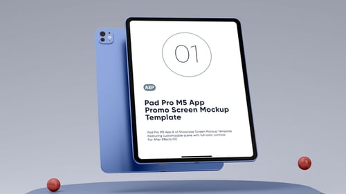 Pad Pro Tablet App Promo Screen Mockup Template