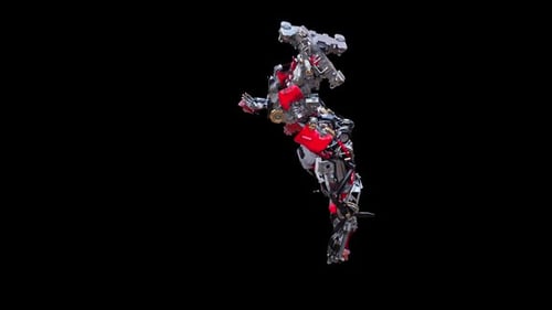 Futuristic 3D Robot Performing Action Animations
