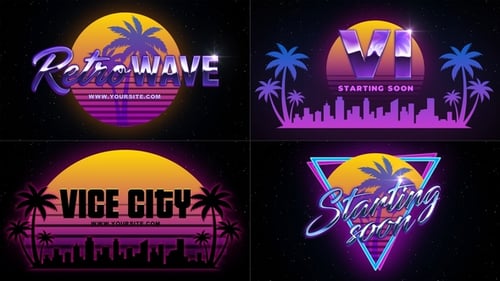 Retrowave Logo Reveal 4k