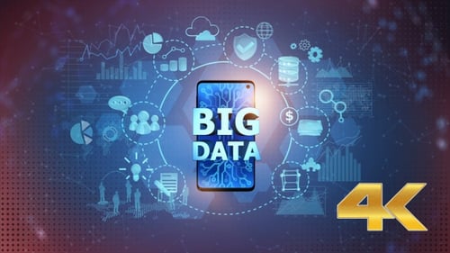 Big Data On Mobile Phone - Center (4K)
