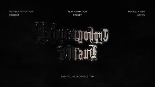 Dark Chrome Text Animation