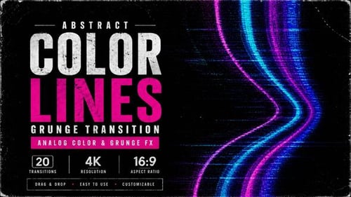 Abstract Color Lines Grunge Transition – Analog Color & Grunge FX Pr