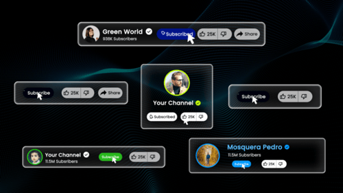 Social Media Subscribe Buttons and Notification Bell Overlays