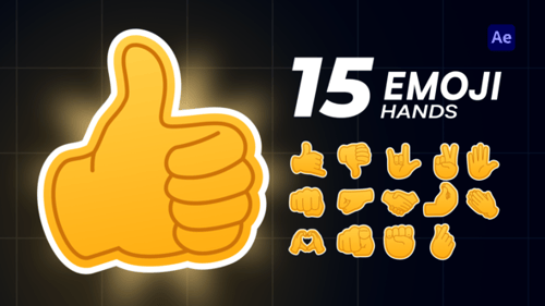 Animated Yellow Hand Gestures and Emoji Icons Collection