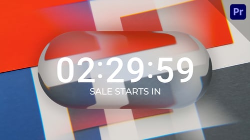 Digital Countdown Timer Liquid Glass | MOGRT