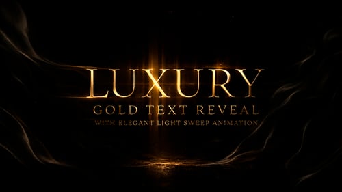 Luxury Gold Text Reveal with Elegant Light Sweep Animation MOGRT