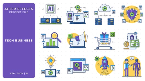 Tech Business Animated Graphics | After Effects