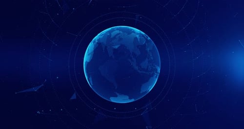 Futuristic Digital Globe Network Intro Animation