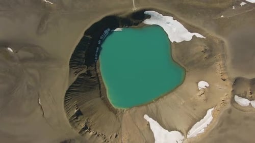 Krafla Crater. Volcanic Caldera. Iceland. Aerial View
