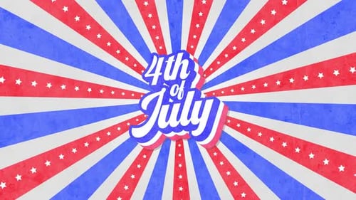 Retro 4th of July Radial Stars and Stripes Celebration Background