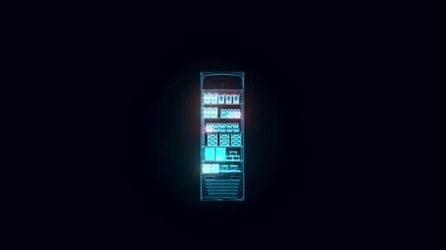 Market Fridge 01 Hologram Rotating 4k