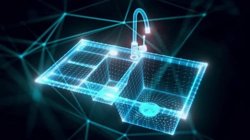 Kitchen Sink Hologram Close Up 4k