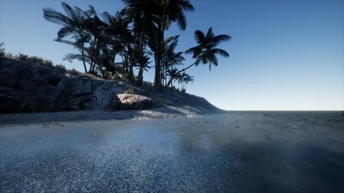 Tropical Island of Maldives in Ocean