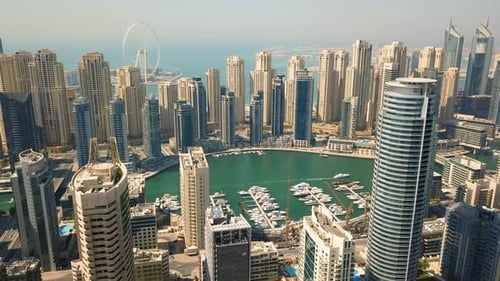 Aerial View of Dubai Marina District