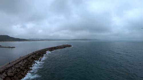 Ocean Pier on Overcast Day