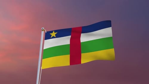 Central African Republic Flag Waving Animation
