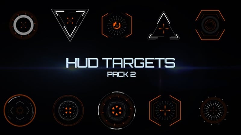Futuristic HUD Targets Circular Interface Elements, Interface Effects ...