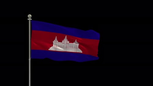 Realistic Waving Flag of Cambodia Animation