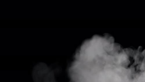 Abstract Plumes of Grey Smoke on Black Background