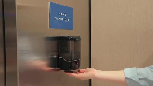 Slow Motion: COVID-19 Hand Sanitizer and Disinfectant Gel for Clean Hands. USA