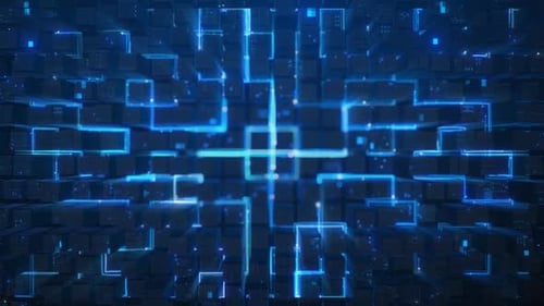 Digitales Datennetzwerk 4K (blaue Version)
