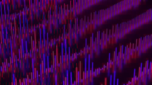 Abstract Neon Glowing Vertical Bars Wave Motion