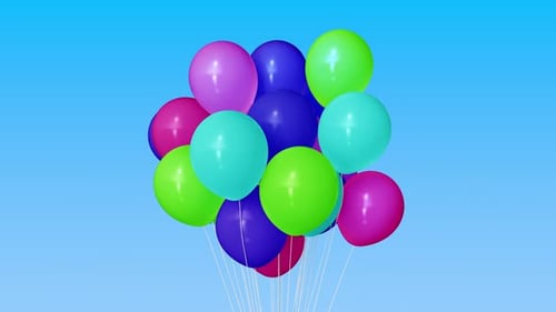 Ein Bündel bunter Heliumballons