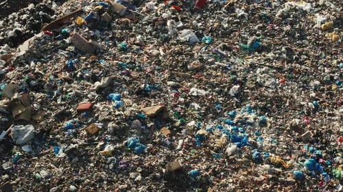 Aerial View of a Large Landfill Waste Site