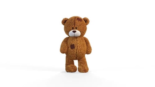Cute Cartoon Teddy Bear Character Walking Animation