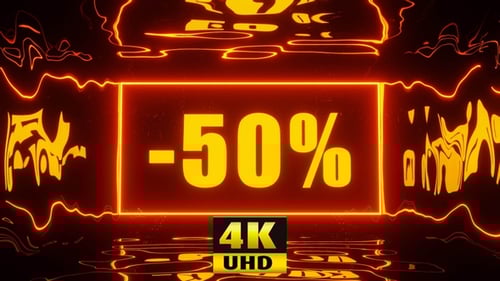 Animated Neon Glowing Discount Percentage Title