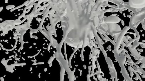Abstract White Fluid Bursting Splatter Transition