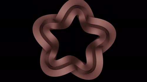 Abstract Bronze Metal Kaleidoscopic Background with Moving Star Silhouette Seamless Loop