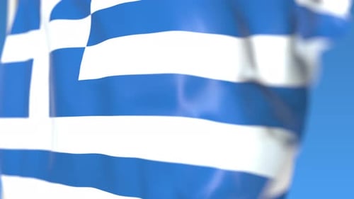 Realistic Waving Greece Flag Loop Background