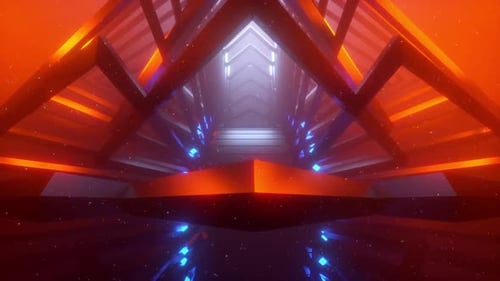 Seamless Futuristic Geometric Tunnel Loop Background