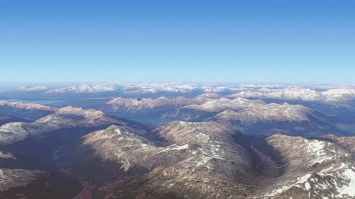 Flying Over Terrain And River