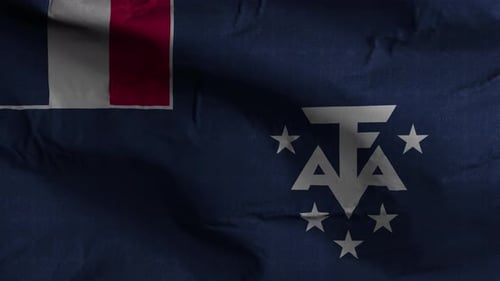 Waving Flag of French Southern and Antarctic Lands