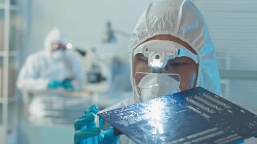 Lab Technicians Work with Medical Technology